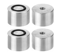 QUARKZMAN Set 4 Dischi Alluminio Forma Rotonda Diametro 30mm Spessore 20mm Filettatura M8, Adattatore Disco Alluminio per Piano Tavolo Vetro Anello Gomma Antiscivolo per Tavoli Vetro Tè