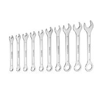 QUARKZMAN Set Chiavi Combinata Sottile 4/4.5/5/5.5/6/7/8/9/10/11mm Offset Estremità Scatola a 6 Punti e Estremità Aperta Angolata a 15° Chiave Combinata Mini 30Cr13 Chiave Metrica Auto