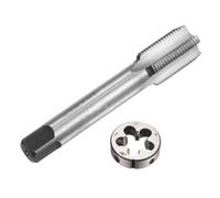 QUARKZMAN Set di 2 Pezzi Rubinetti e Matrici, Maschio a Filettare a Mano Sinistra 3/4-16 UNF e Fresa Rotonda, Kit di Maschio e Fresa per Riparazione Filettature Dadi Viti Bulloni