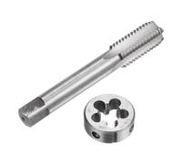 QUARKZMAN Set di 2 Pezzi Rubinetti e Matrici, Maschio a Filettare a Mano Sinistra 5/8-11 UNC e Fresa Rotonda, Kit di Maschio e Fresa per Riparazione Filettature Dadi Viti Bulloni