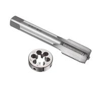 QUARKZMAN Set di 2 Pezzi Rubinetti e Matrici, Maschio Filettatore 3/4-16 UNF e Fresa Rotonda, Kit di Maschio e Fresa per Riparazione Filettature Dadi Viti Bulloni