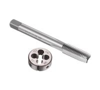 QUARKZMAN Set di 2 Pezzi Rubinetti e Matrici, Maschio Filettatore 3/8-20 UNF e Fresa Tonda, Kit di Maschio e Fresa per Riparazione Filettature Dadi Viti Bulloni