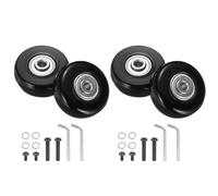 QUARKZMAN Set di 2 Ruote di Ricambio per Bagagli 45 x 18 mm/1.8" x 0.7" Ruote Girevoli in Gomma con Cuscinetto Kit di Riparazione per Valigia Inline Outdoor Skate, Nero