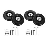 QUARKZMAN Set di 2 Ruote di Ricambio per Bagagli 60 x 18 mm/2.4" x 0.7" Ruote Girevoli in Gomma con Cuscinetto Kit di Riparazione per Valigia Inline Skate all'Aperto, Nero