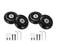 QUARKZMAN Set di 2 Ruote di Ricambio per Bagagli 68 x 24 mm/2.7" x 0.9" Ruote Girevoli in Gomma con Cuscinetto Kit di Riparazione per Valigia Inline Skate all'Aperto, Nero