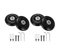 QUARKZMAN Set di 2 Ruote di Ricambio per Bagagli 72 x 24 mm/2.8" x 0.9" Ruote Girevoli in Gomma con Cuscinetto Kit di Riparazione per Valigia Inline Skate all'Aperto, Nero