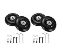 QUARKZMAN Set di 2 Ruote di Ricambio per Bagagli 78 x 24 mm/3.1" x 0.9" Ruote Girevoli in Gomma con Cuscinetti Kit di Riparazione per Valigia Inline Skate all'Aperto, Nero