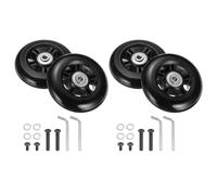 QUARKZMAN Set di 2 Ruote di Ricambio per Bagagli 84 x 24 mm/3.3" x 0.9" Ruote Girevoli in Gomma con Cuscinetti Kit di Riparazione per Valigia Inline Outdoor Skate, Nero