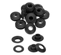 QUARKZMAN Set di 25 occhielli in plastica per teloni, occhielli in plastica antiruggine per camion, telone in tessuto, tende da sole, striscioni, clip di fissaggio, colore nero