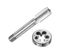 QUARKZMAN Set di 2pz Maschio e Filiere, Metrico 9/16-20 UN Maschio Filettatura e Filiere Rotondo, Kit di Attrezzi per Filettatura e Maschiatura per Riparazione di Dadi Viti