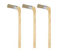 QUARKZMAN Set di 3 Pennelli 1" Larghezza Pennello Riutilizzabile Varie Pennelli Angolati Pennello per Radiatori per Pittura a Olio Lattice Mobili Trattamento Pareti, Marrone