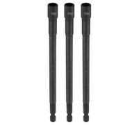 QUARKZMAN Set di 3 punte magnetiche per dadi 7mm con presa metrica a 6 punti e codolo esagonale 1/4", in acciaio CR-V, per trapani e avvitatori a percussione, lunghezza 5,91" (150mm)