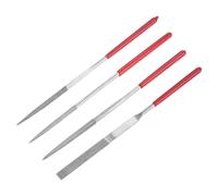 QUARKZMAN Set di 4 Mini Lime ad Ago Diamantate 4 Pezzi, 120 Granulosità, Piccole Lime Metalliche, Rotondo Piatte, Triangolari, Quadrate, Utensili Manuali per Vetro, Legno, Pietra