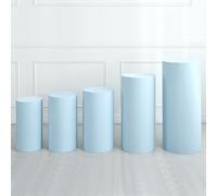 QUARKZMAN Set di 5 Copri Base Cilindrici Colore Blu Chiaro Copri Plinto