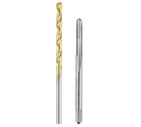 QUARKZMAN Set di maschi filettati, M3 x 0,5 metriche per flauti dritti e punte elicoidali da 2,5 mm, non rivestite/rivestito in titanio HSS 6542