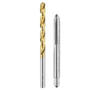QUARKZMAN Set di maschi per filettatura, M6 x 1,25 Maschio per filettatura metrico dritto con scanalature & trapano elicoidale da 4,7 mm, HSS 6542 non rivestito/rivestito in titanio Set di maschi per