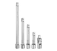 QUARKZMAN Set di prolunghe per chiavi a cricchetto da 2", 3", 4", 6", in acciaio al cromo vanadio, con attacco quadro e attacco universale da 1/4", set da 5 pezzi in argento.