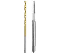 QUARKZMAN Set di Punte e Maschi M2 x 0.4 Metrico Maschi a Flauto Dritto | Punte da Trapano da 1.6mm, HSS-6542, Rivestimento in Titanio/Non Rivestito, per Filettare