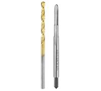QUARKZMAN Set di Punte e Maschi per Filettare M2.5 x 0.45 HSS-6542 | & Punte da Trapano da 2.1mm, Rivestimento in Titanio/Non Rivestito, Maschi Metrici a Flauto Dritto