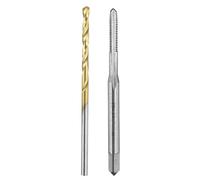 QUARKZMAN Set di Punte e Maschi per Filettare, Maschi per Filettare a Flauto Dritto UNC 2-56 & Punte da Trapano a Spirale da 1.8mm, Rivestimento in Titanio/Non Rivestito HSS-6542