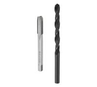 QUARKZMAN Set di Punte e Maschiatura, Maschio Filettatore 5/16-24 Unf e Punte da Trapano in Acciaio Al Carbonio 7/25", Maschio a Flauto Dritto per Maschiatura e Riparazione di Filetti