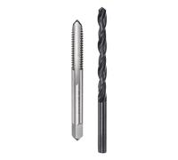 QUARKZMAN Set di Punte e Maschiatura, Maschio Filettatore Unc 1/4-20 e Punte Elicoidali in Acciaio Al Carbonio 3/16" Rivestite in Ossido Nero, Kit di Strumenti per Riparazione Filettature