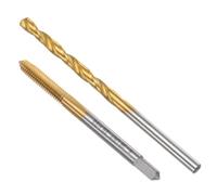QUARKZMAN Set di Punte Maschiatura, Maschio Filettatore a Flauto Dritto UNF 8-36 Punte Trapano 9/64" (3,5mm), Acciaio ad Alta Velocità M2 Rivestito Titanio per Riparazione Filettature