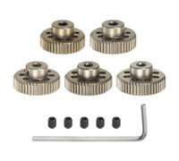 QUARKZMAN Set Pignone 64P Albero 3,175mm (1/8") - 41T 42T 43T 44T 45T - Ingranaggi Motore in Lega di Alluminio con Gradino per Auto RC Da 1/10 (5pz)