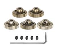 QUARKZMAN Set Pignone 64P, Albero Da 3,175mm (1/8 Pollice), 46T 47T 48T 49T 50T Ingranaggi Motore in Lega di Alluminio con Gradino per Auto RC 1/10 (5pz)