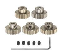 QUARKZMAN Set Pignone M0,6 3,175mm (1/8") Albero 23T 24T 25T 26T 27T Ingranaggi Motore in Lega di Alluminio con Gradino per Auto RC 1/10 (5pz)
