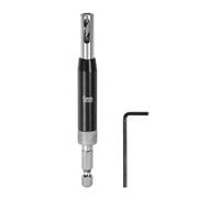 QUARKZMAN Set Punte Trapano Auto-Centranti 5mm, Punte Trapano Attacco Esagonale 1/4" per Lavori Legno, Strumento Forare Buchi Cerniere Porte Armadi Auto-Centraggio Chiavi Esagonali a L, Nero