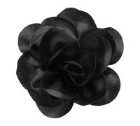 QUARKZMAN Spilla A Forma Di Rosa Fiore 16 Cm Fatta A Mano In Tessuto Di Raso Spilla Elegante Per Capelli Floreale Per Donna Matrimonio Festa Ballo Banchetto Abito Nero
