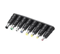 QUARKZMAN Spina DC Universale, Adattatore Alimentazione DC Laptop 8-In-1 Suggerimenti per Connettore Jack Femmina-Maschio da 5,5 Mm x 2,1 Mm Router Portatile Alimentazione