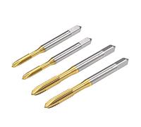 QUARKZMAN Spirale Punto Filettatura Maschi Set M4 x 0.7 M5 x 0.8, HSS (Alta Velocità Acciaio) 6542 Titanio Rivestito Macchina Dritto Scanalatura Filetto Vite Maschiatore 4pz