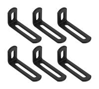 QUARKZMAN Staffe Angolari 2.6"x1.2"x0.7" 6 Pezzi a L Scanalata Acciaio | Regolabili, 90 Gradi, Supporto per Scaffali e Costruzione Mobili in Legno, Nero