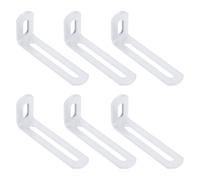 QUARKZMAN Staffe Angolari 3.1"x1.2"x0.7" 6 Pezzi L Scanalata 90°Bianco | Regolabili, Acciaio, Supporto, per Scaffali, Costruzione Mobili in Legno
