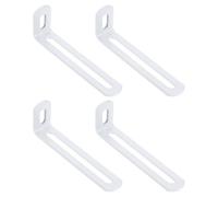 QUARKZMAN Staffe Angolari 4 Pezzi 3,9"x1,2"x0,7" Bianco Acciaio | Scanalata a L, Regolabili, 90 Gradi, Supporto per Scaffali e Costruzione Mobili in Legno
