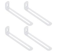 QUARKZMAN Staffe Angolari 4 Pezzi 4,7" x 1,2" x 0,7" Bianco Acciaio | Regolabili con scanalatura a L, 90 Gradi, per Scaffali e Costruzione Mobili in Legno