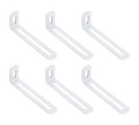 QUARKZMAN Staffe Angolari 6 Pezzi 3,9x1,2x0,7 90 Gradi Bianco | Regolabile, Scanalata, in Acciaio, Supporto per Scaffalature e Costruzione Mobili in Legno