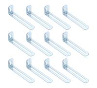 QUARKZMAN Staffe Angolari a L 12 Pezzi 3,9"x1,2"x0,7" Argento | Regolabili e Scanalate, 90 Gradi, Acciaio, Supporto per Scaffali e Costruzione Mobili in Legno