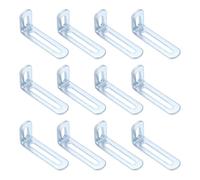 QUARKZMAN Staffe Angolari Regolabili Scanalate 2,6"x1,2"x0,7" 12 Pezzi | Acciaio, Argento, 90 Gradi, Supporto Staffa a L, per Scaffali, Costruzione Mobili in Legno
