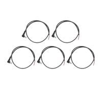 QUARKZMAN Stereo Spina Jack, 5pz Sostituzione 5,5mm x 2,1mm Spina Maschio Alimentazione DC 90 Gradi Angolo Retto Filo Nudo Connettore Adattatore Cavo Alimentazione per Sorveglianza DC, 0,5m