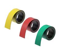 QUARKZMAN Strisce Magnetiche Cancellabili a Secco 6pz 1" x 3.3 Piedi Etichette Verdi e Rosse e Gialle Adesivi Scrivibili per Lavagne Bianche Frigorifero e Lavori Manuali