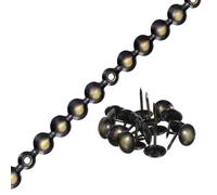 QUARKZMAN Strisce Puntine Tappezzeria, Finiture Lucide Unghie Decorative da 1 Metro per Testiera Divani, Sedie e Mobili Chiodi Tappezzeria (11mm Nero-Oro)