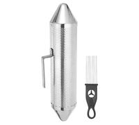 QUARKZMAN Strumento Percussione Latina Guiro In Acciaio Inox 3" x 15" Con Scraper Strumento Musicale Strumento Di Formazione Musicale Guiro Metallico Per Band Esecuzione Sand Hammer