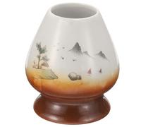 QUARKZMAN Supporto per Chasen in Ceramica 75mm Porta Frusta Matcha Set di Tè Fruste Stand Tradizionale Porta Chasen per Tè Set Accessori per Degustazione del Tè, Nero