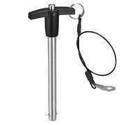 QUARKZMAN T Maniglia Perni blockggio, 3/8" Perno Diametro 3-15/16" Utilizzo Lunghezza Inossidabile Acciaio Pulsante Rapido Rilascio Perno con Cordino Cavo (9.5mm-100mm)