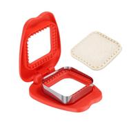 QUARKZMAN Tagliapanini Senza Crosta, Square Apple Tagliapanini Sigillatore Pressa Per Pane E Biscotto Per DIY Colazione Pranzo Merenda Pomeridiana (Rosso)