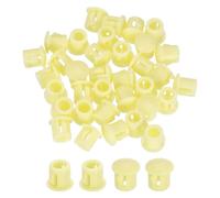 QUARKZMAN Tappi Per Fori 100 Pezzi 6mm (1/4-Inch) Tappi In Plastica Per Fori Rotondi Tipo A Raso Per Mobili Armadi Macchine Ferramenta Recinzione Tubo Post, Giallo