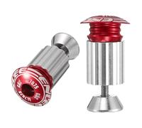 QUARKZMAN Tappi Per Manubrio Bici In Alluminio Tappi Estremità Manubrio 18-20mm Regolazione Bloccaggio A Espansione Con Vite Per MTB Strada BMX Bici A Scatto Fisso, Rosso
